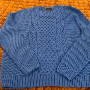 Piombo Blue Textured Crewneck Sweater